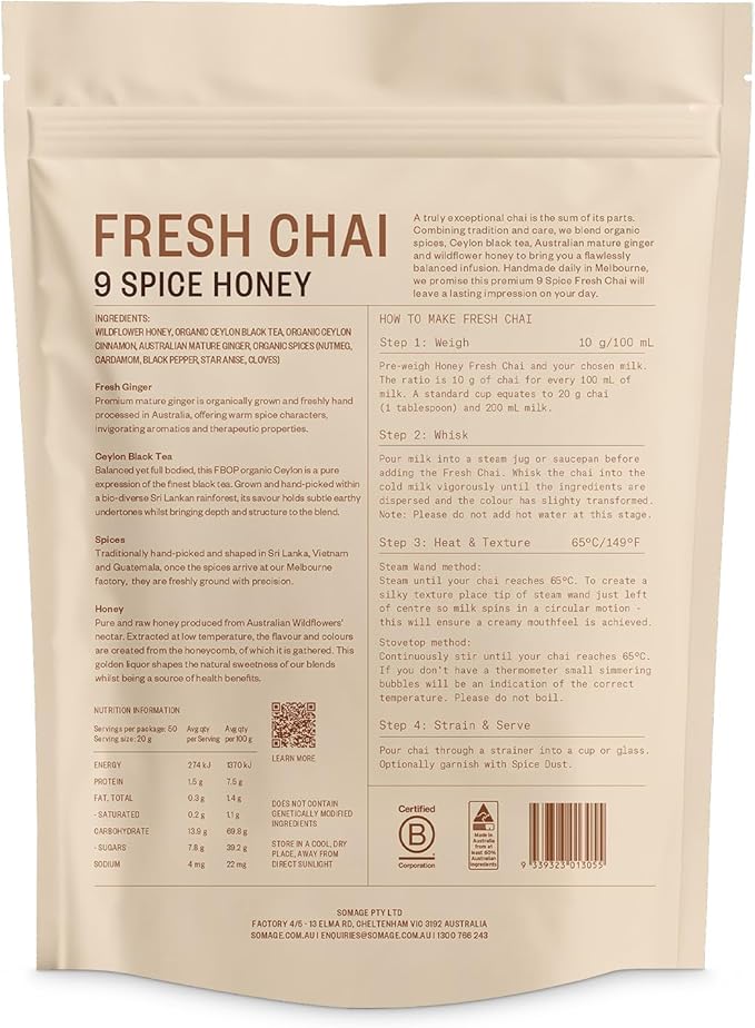 9 Spice Honey Fresh Chai The Wood Roaster
